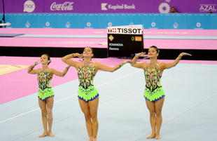 Akrobatika gimnastikası üzrə qadınlar arasında çoxnövçülük yarışlarının final mərhələsi. Bakı, Azərbaycan, 19 iyun 2015